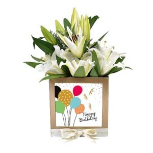 Birthday lilys flowers box