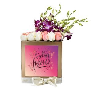 Orchids & Roses Customised Flowers in Box
