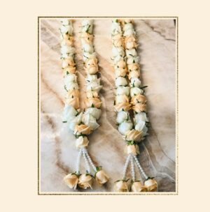 White And Yellow Rose Varmala