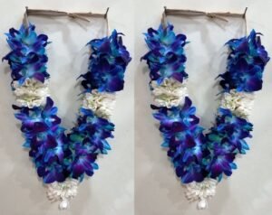 Orchid Blue Flower Garland