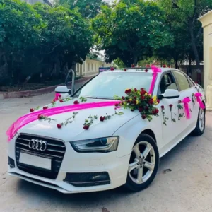 Luxury Rose Wedding Car Decoration Gurgaon Delhi Noida - Image 3